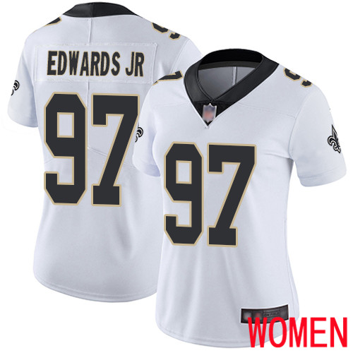 New Orleans Saints Limited White Women Mario Edwards Jr Road Jersey NFL Football #97 Vapor Untouchable Jersey->women nfl jersey->Women Jersey